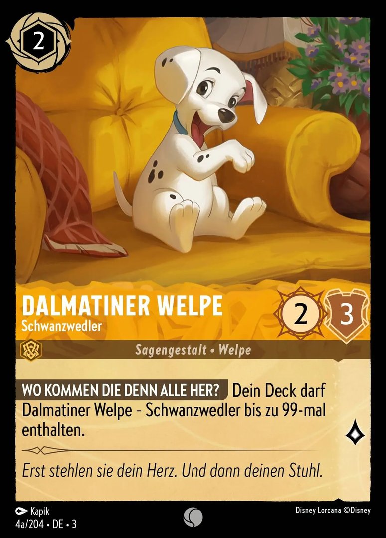 Lorcana Die Tintenlande 3-004a C Dalmatiner Welpe Bernstein