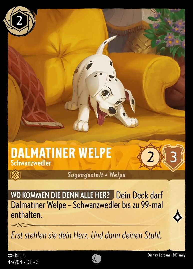 Lorcana Die Tintenlande 3-004b C Dalmatiner Welpe Bernstein