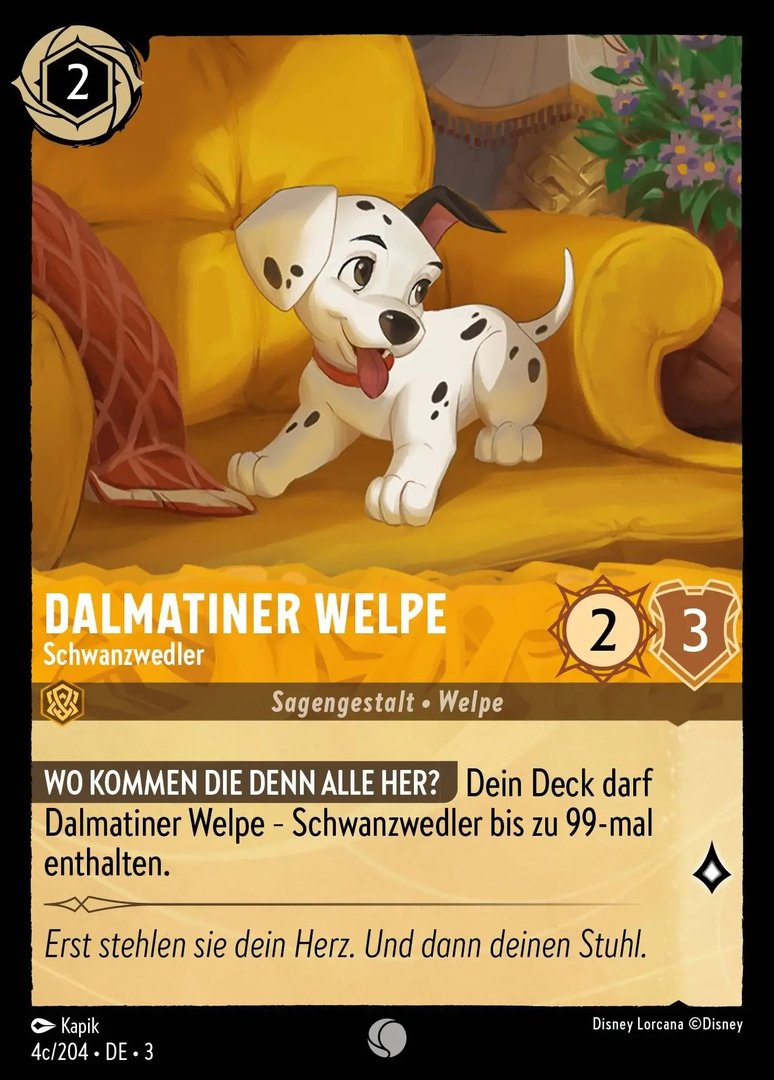 Lorcana Die Tintenlande 3-004c C Dalmatiner Welpe Bernstein