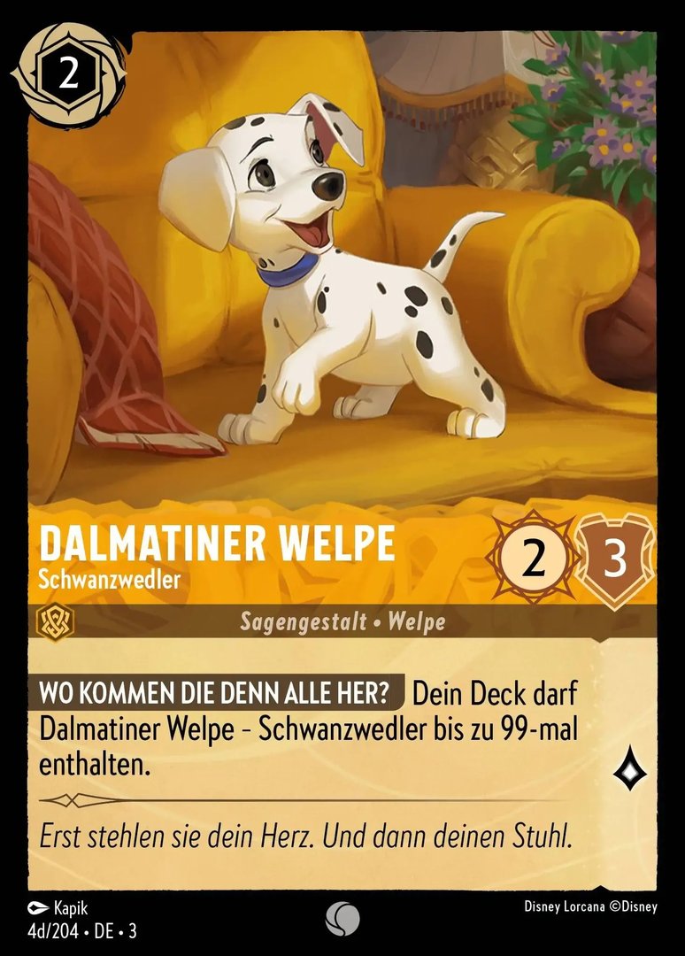 Lorcana Die Tintenlande 3-004d C Dalmatiner Welpe Bernstein