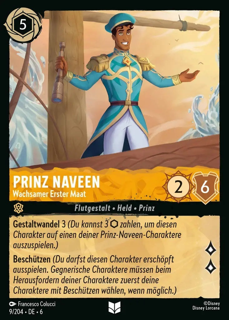 Lorcana Azurblaues Meer 6-009 UC Prinz Naveen Bernstein