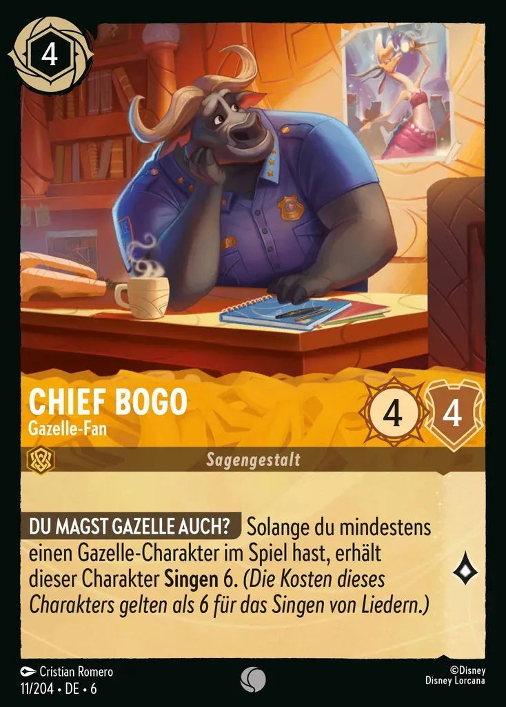 Lorcana Azurblaues Meer 6-011 C Chief Bogo Bernstein