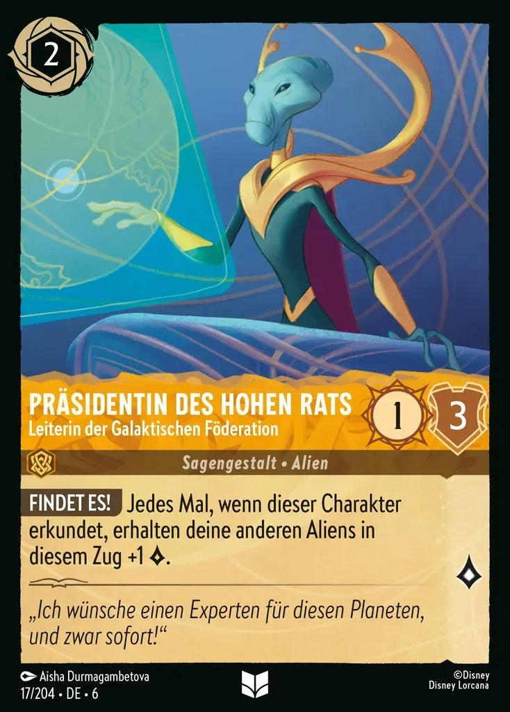 Lorcana Azurblaues Meer 6-017 UC Präsident des Hohen Rats Bernstein