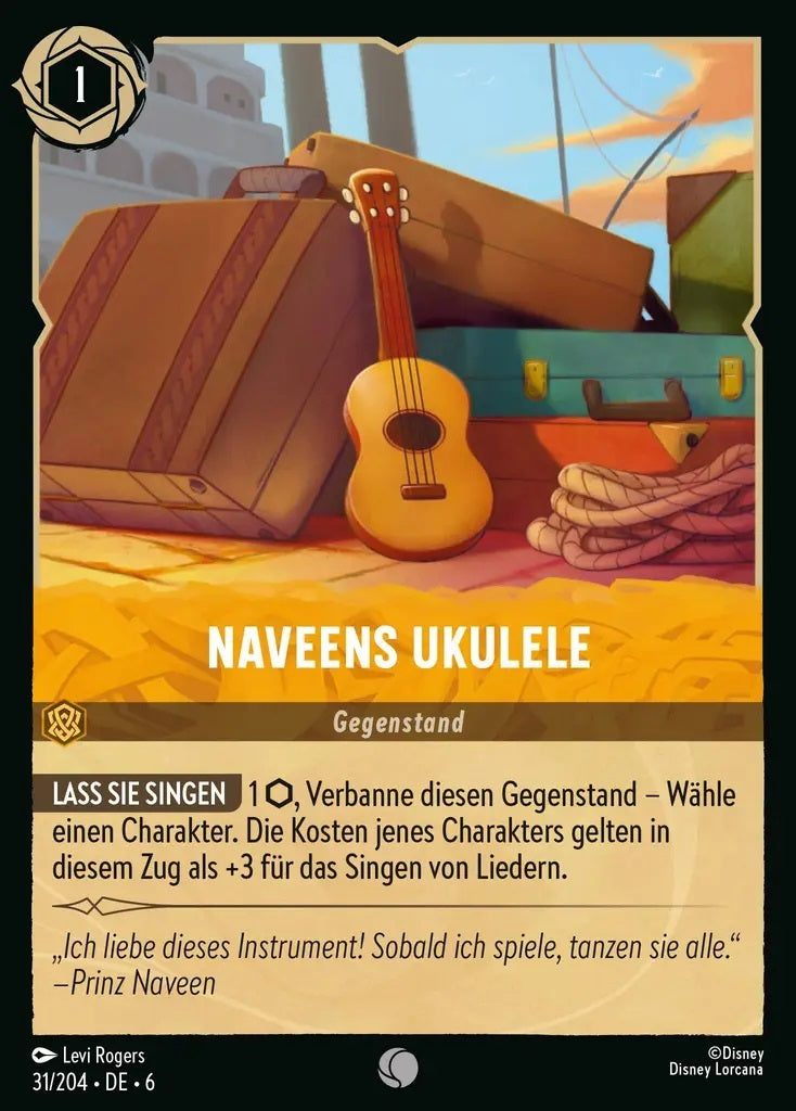 Lorcana Azurblaues Meer 6-031 C Naveens Ukulele Bernstein