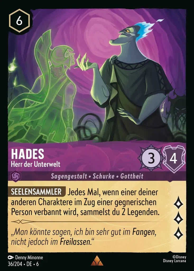 Lorcana Azurblaues Meer 6-036 R Hades Amethyst