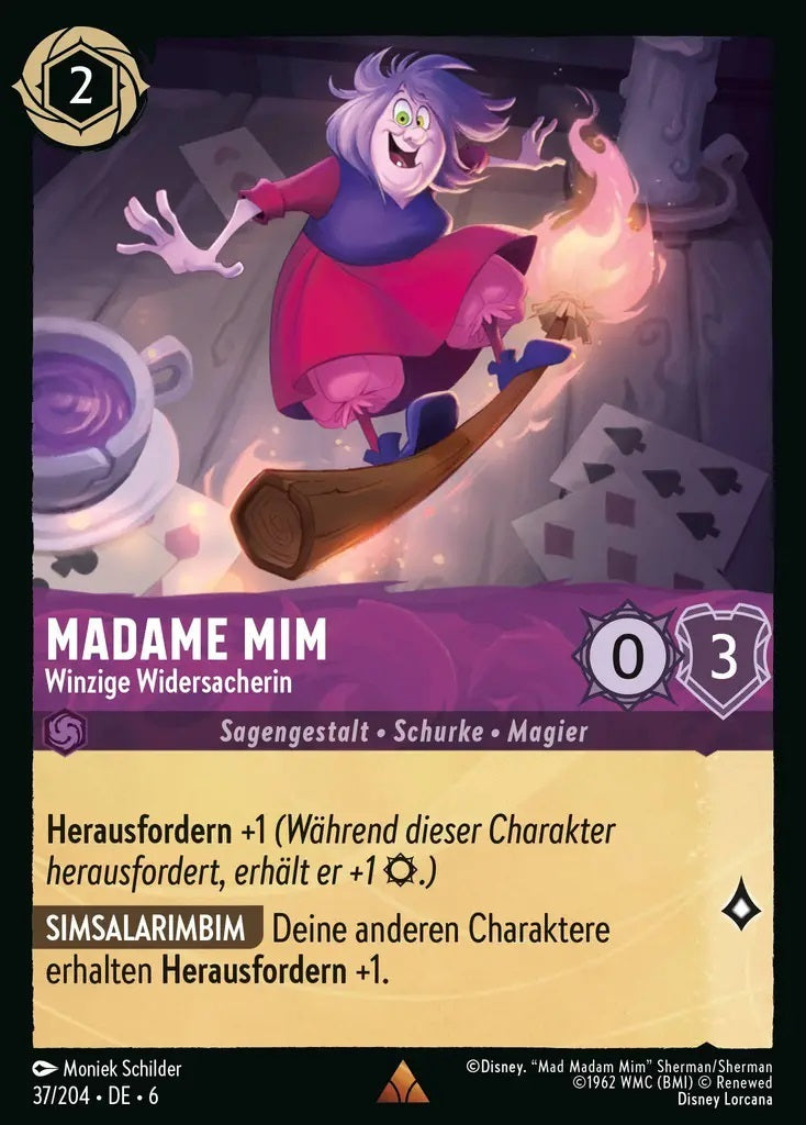 Lorcana Azurblaues Meer 6-037 R Madame Mim Amethyst