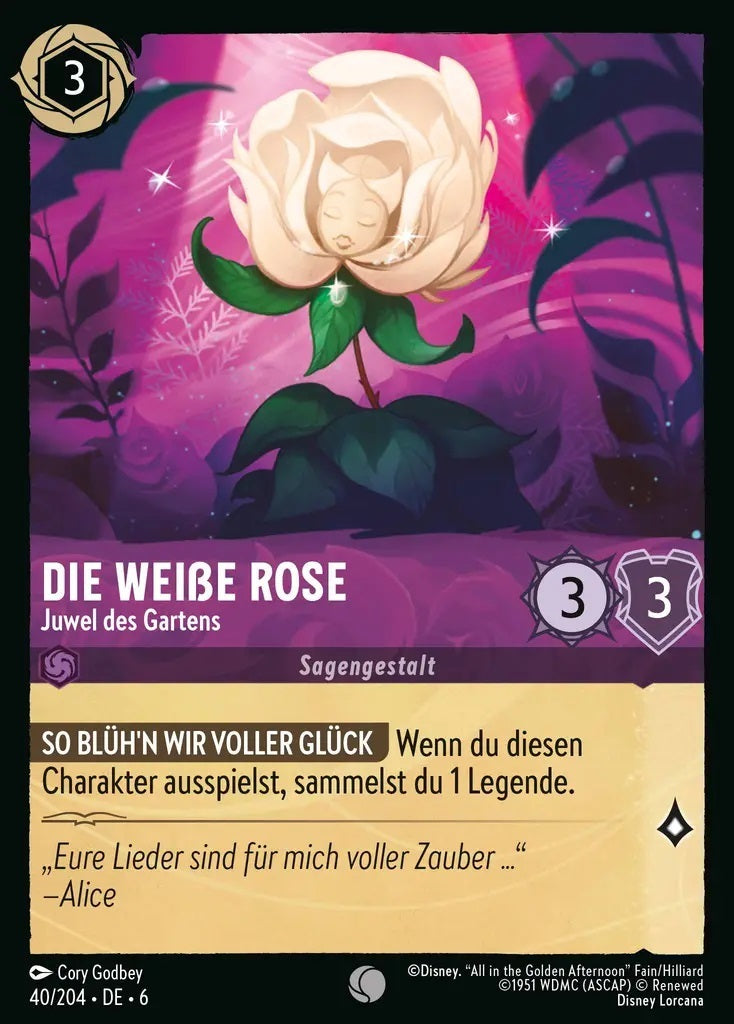 Lorcana Azurblaues Meer 6-040 C Die weiße Rose Amethyst