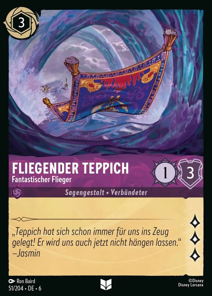 Lorcana Azurblaues Meer 6-051 UC Fliegender Teppich Amethyst