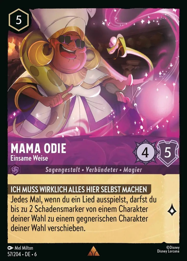 Lorcana Azurblaues Meer 6-057 R Mama Odie Amethyst