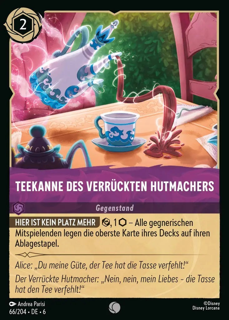 Lorcana Azurblaues Meer 6-066 C Teekanne des verrückten Hutmachers Amethyst