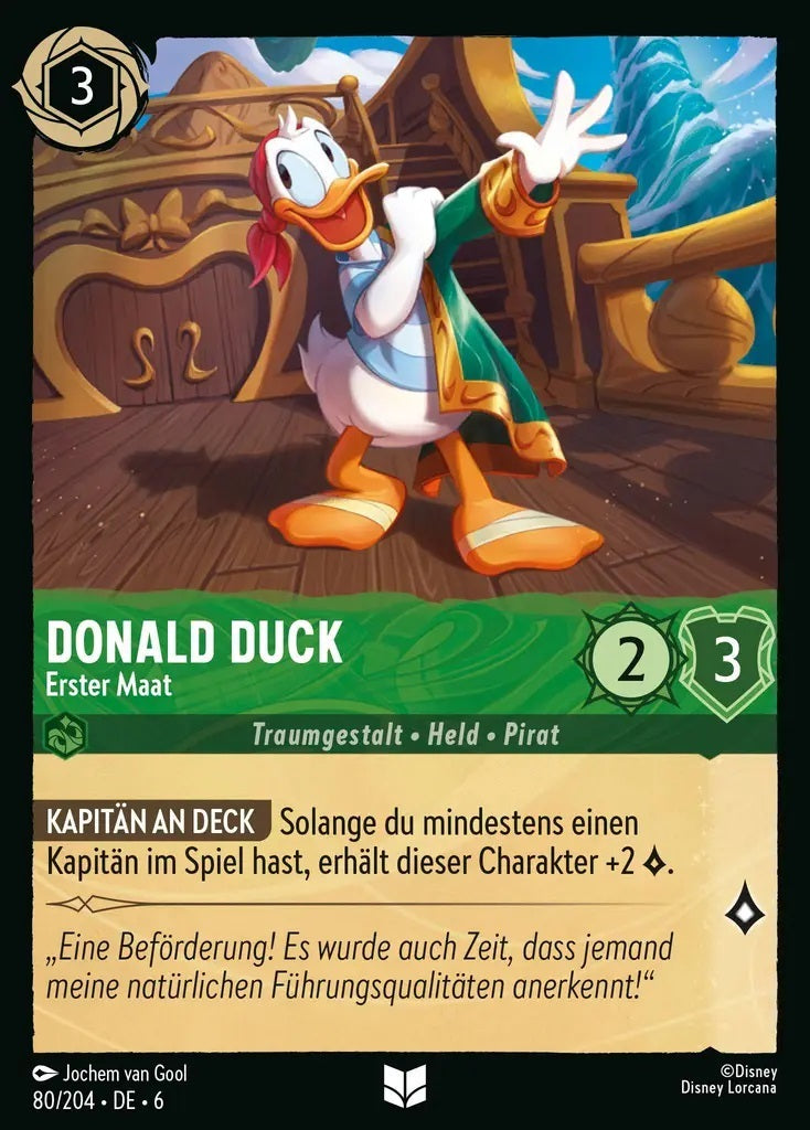 Lorcana Azurblaues Meer 6-080 UC Donald Duck Smaragd