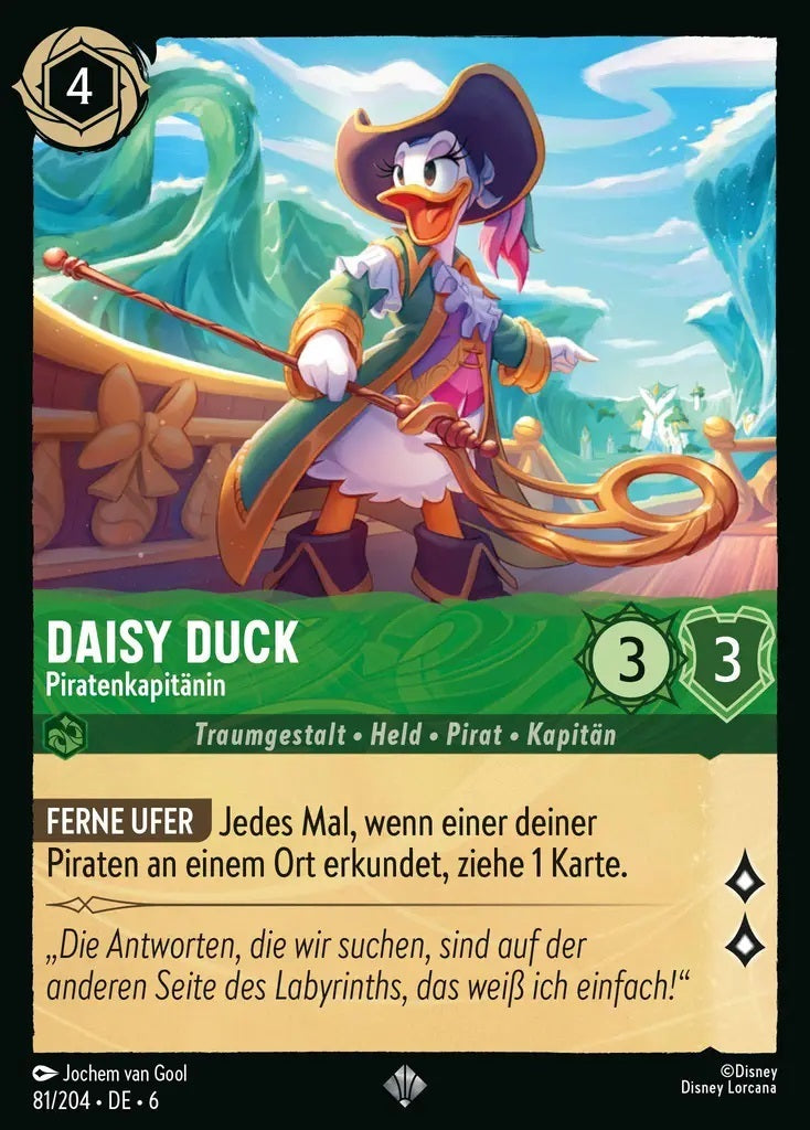Lorcana Azurblaues Meer 6-081 SR Daisy Duck Smaragd