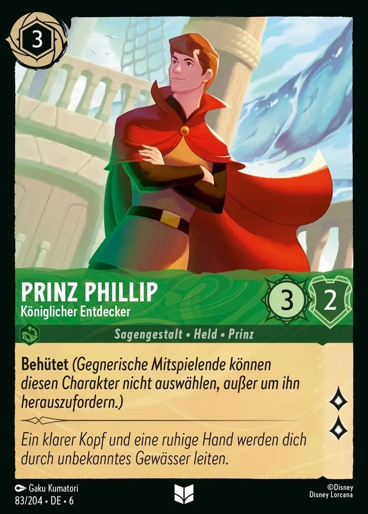 Lorcana Azurblaues Meer 6-083 UC Prinz Phillip Smaragd