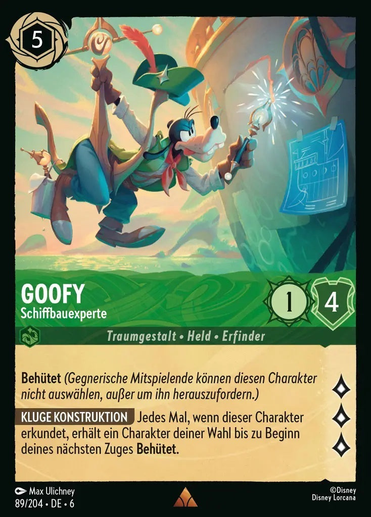 Lorcana Azurblaues Meer 6-089 R Goofy Smaragd