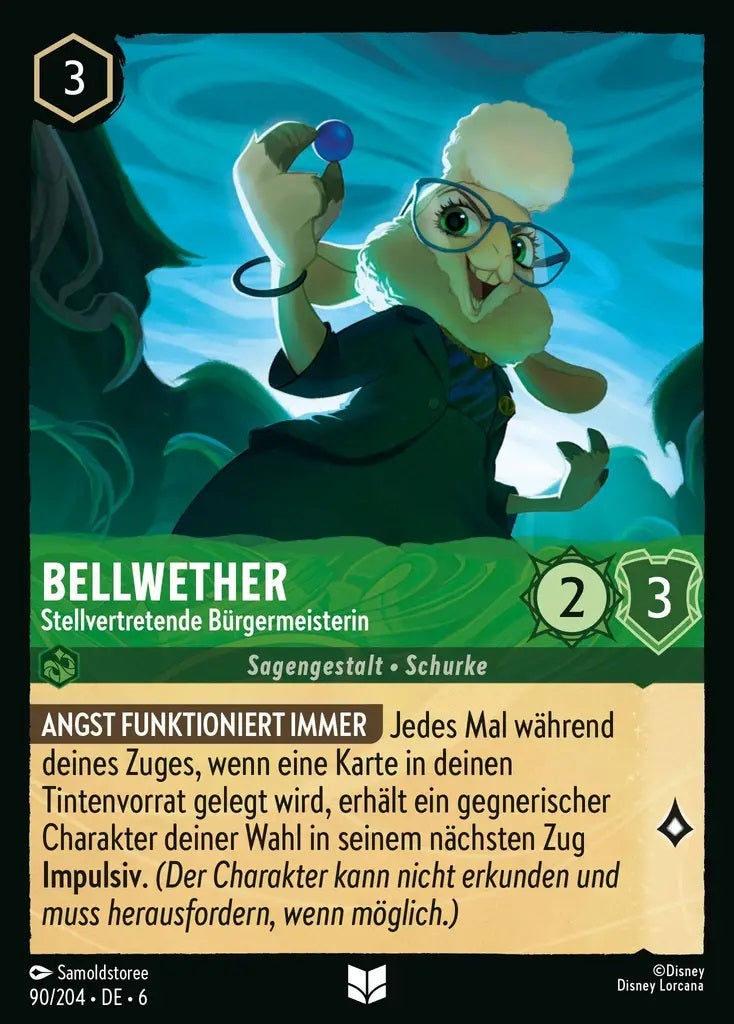 Lorcana Azurblaues Meer 6-090 UC Bellwether Smaragd