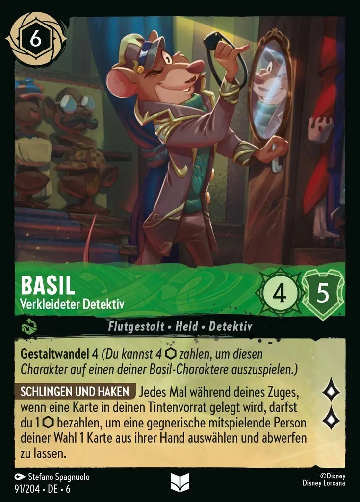 Lorcana Azurblaues Meer 6-091 UC Basil Smaragd