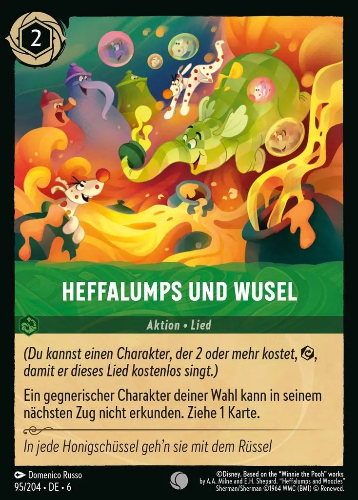 Lorcana Azurblaues Meer 6-095 C Heffalumps und Wusel Smaragd