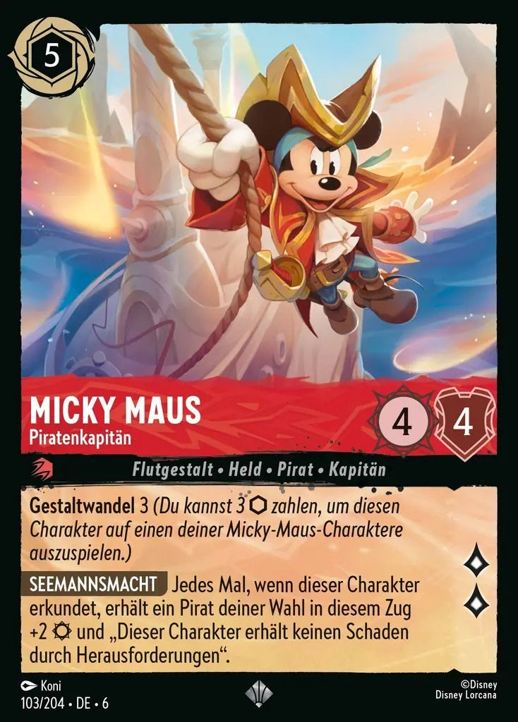 Lorcana Azurblaues Meer 6-103 SR Micky Maus Rubin