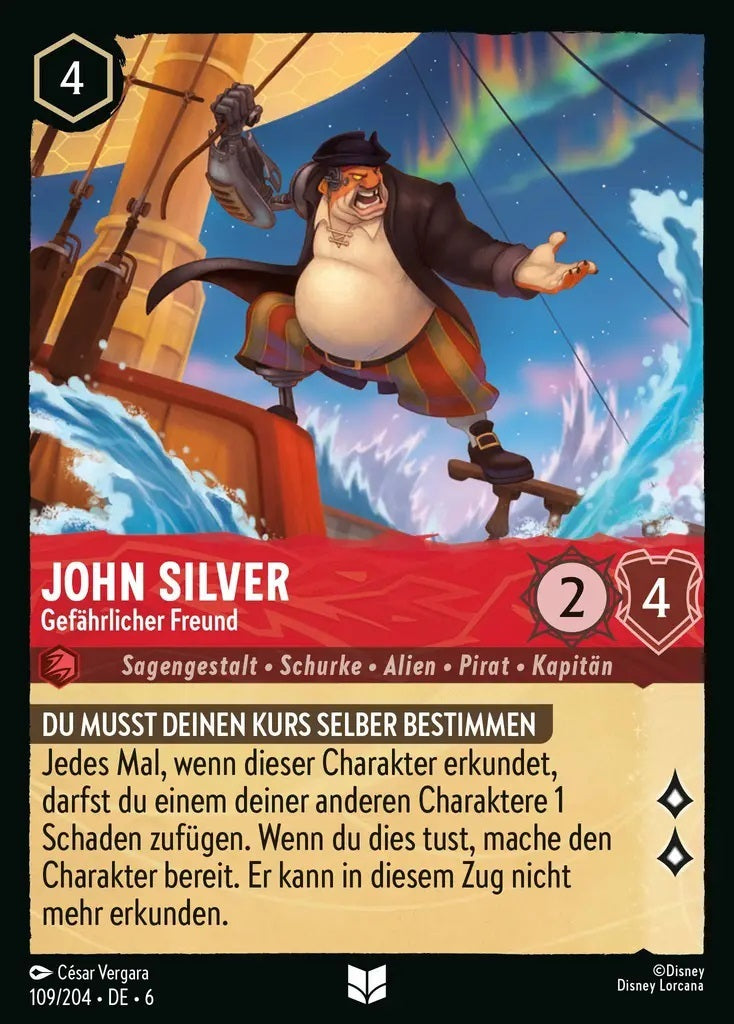 Lorcana Azurblaues Meer 6-109 UC John Silver Rubin