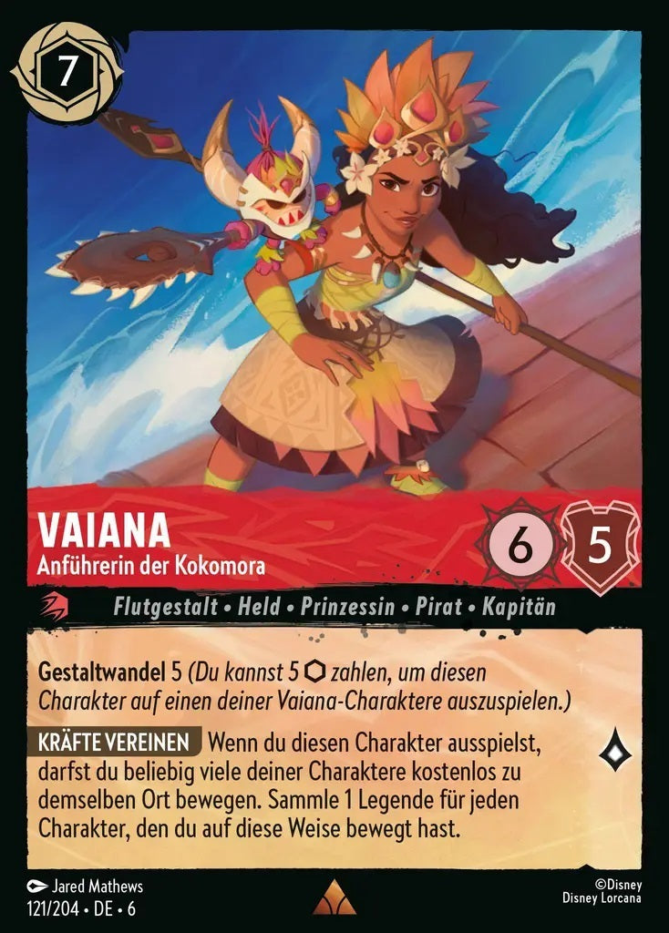 Lorcana Azurblaues Meer 6-121 R Vaiana Rubin