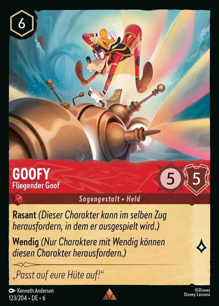 Lorcana Azurblaues Meer 6-123 R Goofy Rubin
