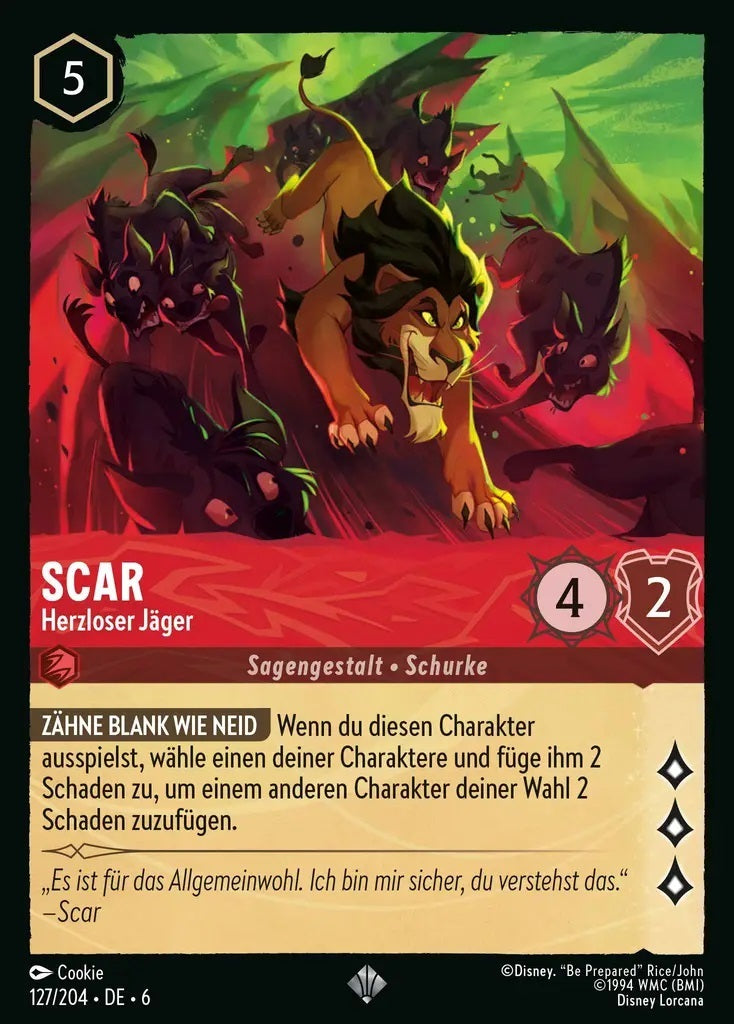 Lorcana Azurblaues Meer 6-127 SR Scar Rubin