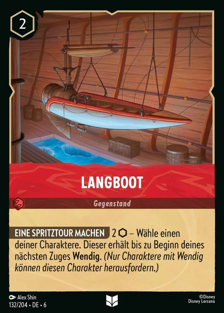 Lorcana Azurblaues Meer 6-132 UC Langboot Rubin