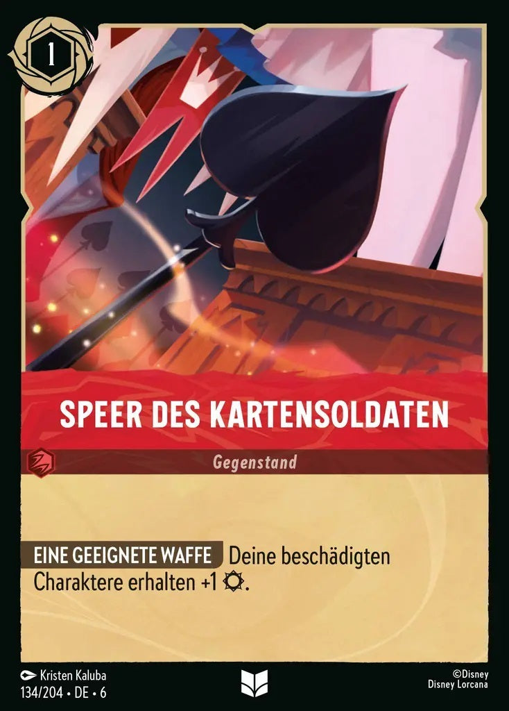 Lorcana Azurblaues Meer 6-134 UC Speer des Kartensoldaten Rubin