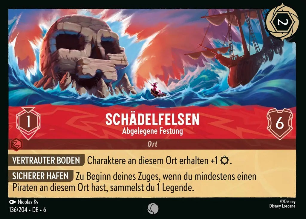 Lorcana Azurblaues Meer 6-136 C Schädelfelsen Rubin