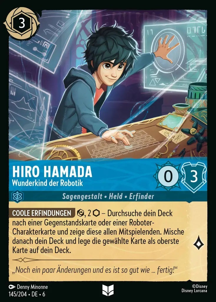 Lorcana Azurblaues Meer 6-145 UC Hiro Hamada Saphir