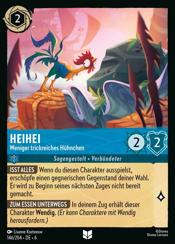 Lorcana Azurblaues Meer 6-146 UC Heihei Saphir