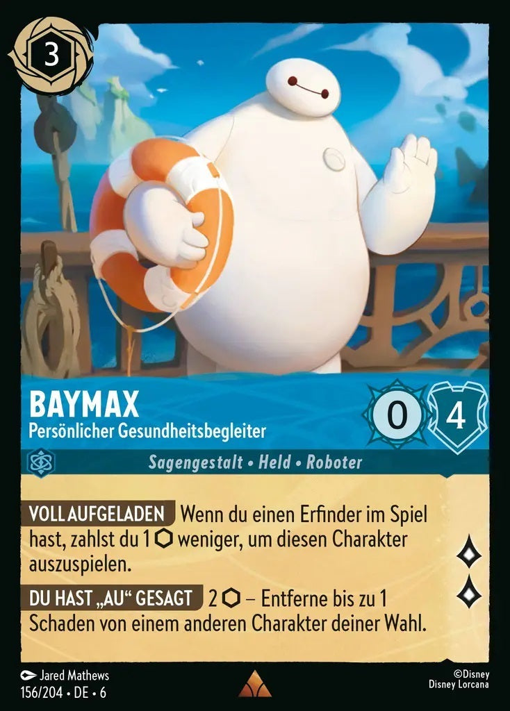 Lorcana Azurblaues Meer 6-156 R Baymax Saphir