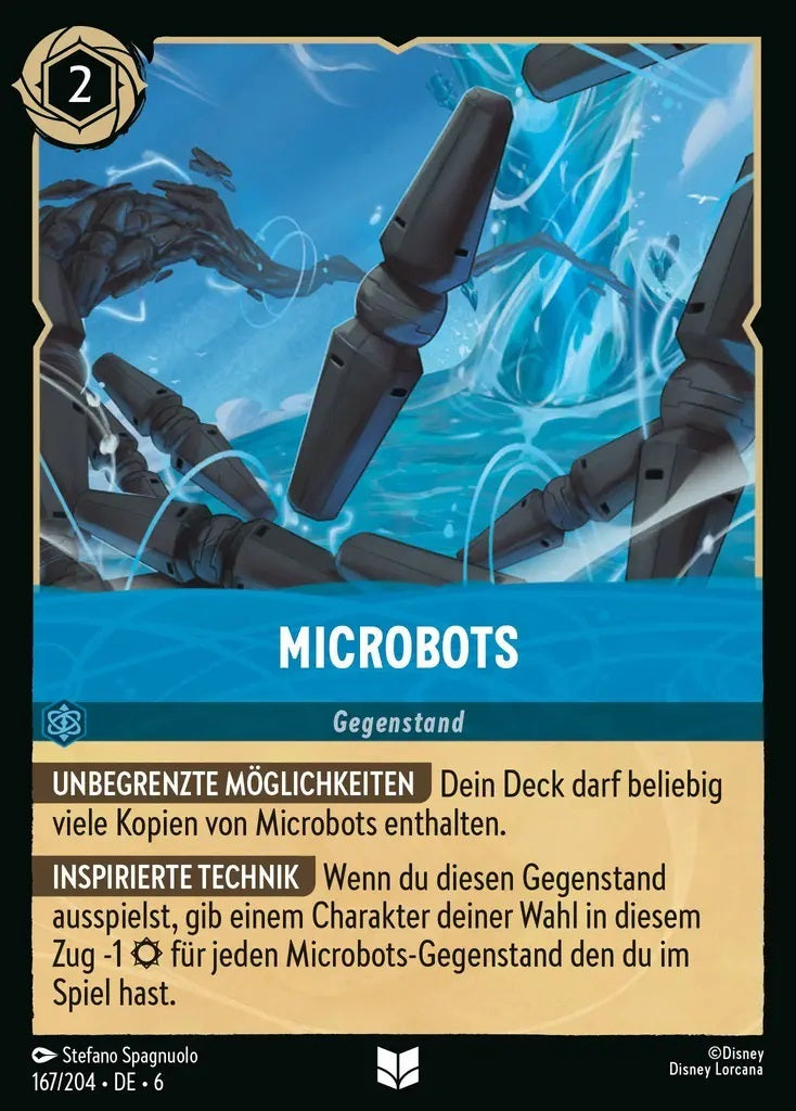 Lorcana Azurblaues Meer 6-167 UC Microbots Saphir