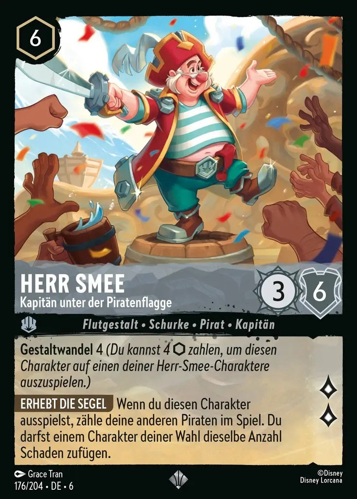 Lorcana Azurblaues Meer 6-176 SR Herr Smee Stahl