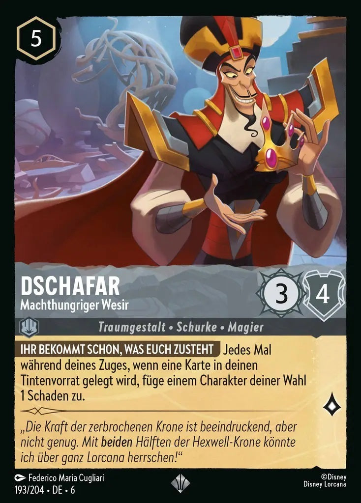 Lorcana Azurblaues Meer 6-193 SR Dschafar Stahl