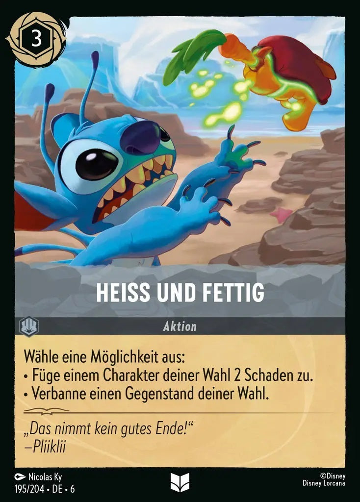 Lorcana Azurblaues Meer 6-195 UC Heiss und fettig Stahl