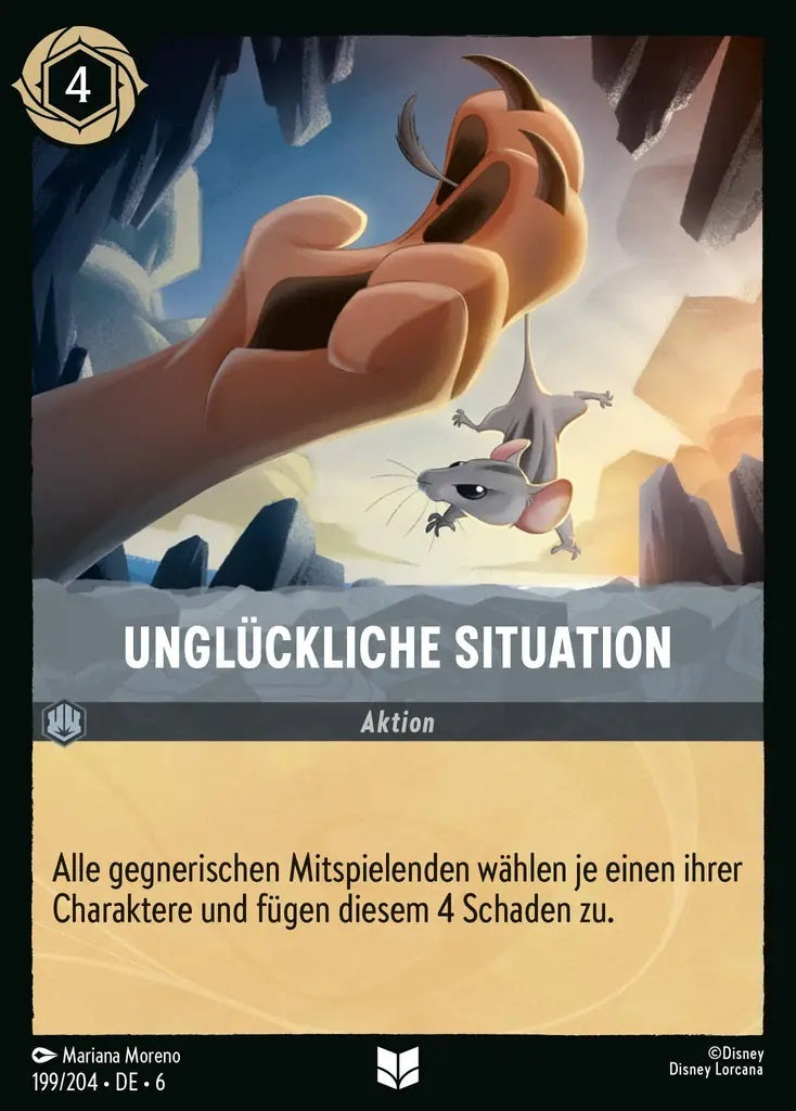 Lorcana Azurblaues Meer 6-199 UC Unglückliche Situation Stahl