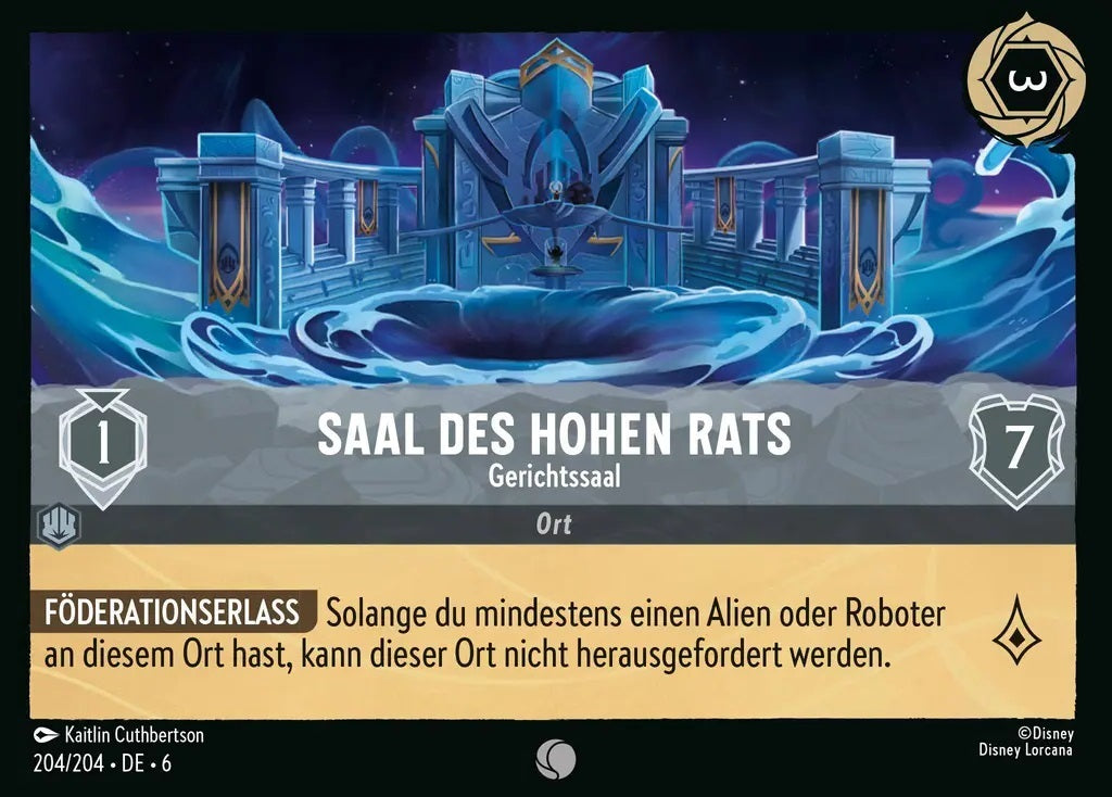Lorcana Azurblaues Meer 6-204 C Saal des hohen Rats Stahl