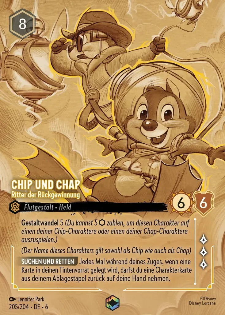 Lorcana Azurblaues Meer 6-205 Verzaubert Chip und Chap Bernstein