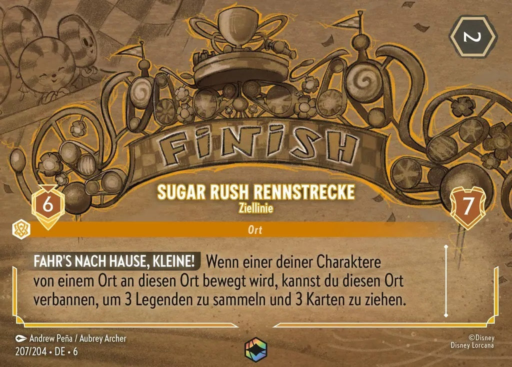 Lorcana Azurblaues Meer 6-207 Verzaubert Sugar Rush Rennstrecke Bernstein