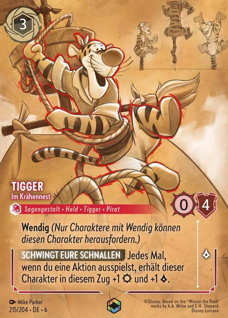Lorcana Azurblaues Meer 6-215 Verzaubert Tigger Rubin