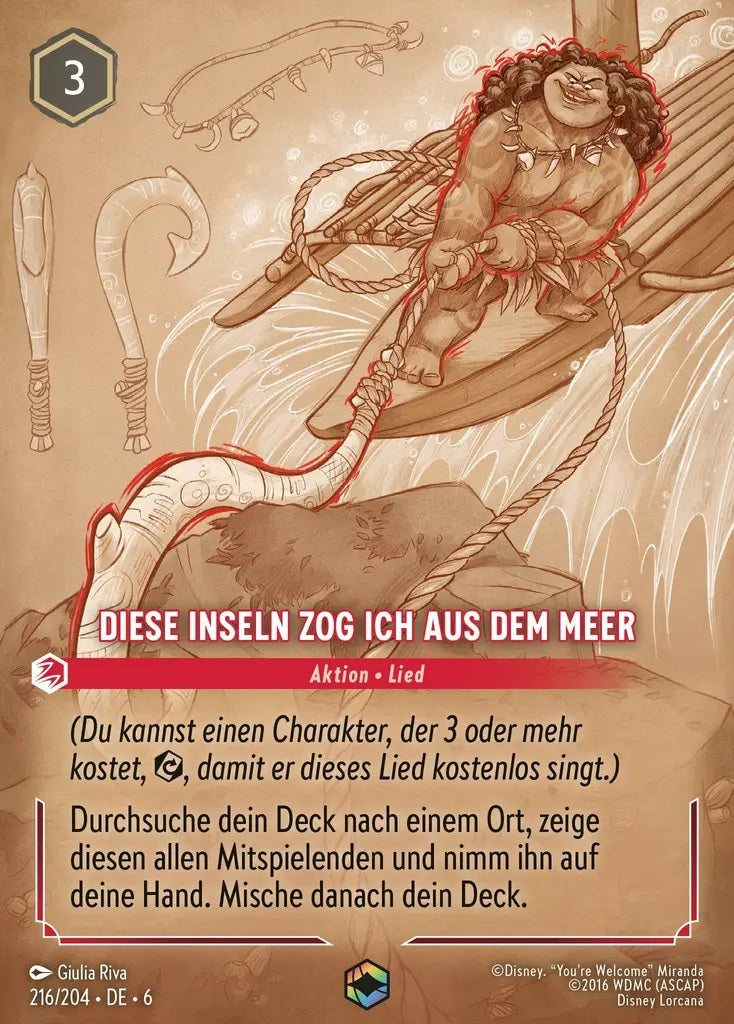 Lorcana Azurblaues Meer 6-216 Verzaubert Diese Inseln zog ich aus dem Meer Rubin