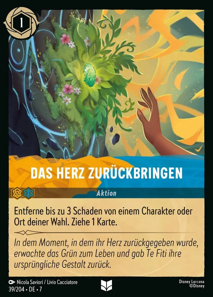 Lorcana Archazias Insel 7-039 UC Das Herz zurückbringen Bernstein