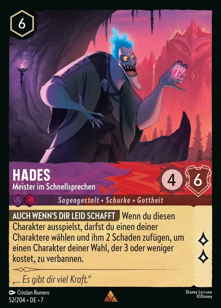 Lorcana Archazias Insel 7-052 R Hades Amethyst
