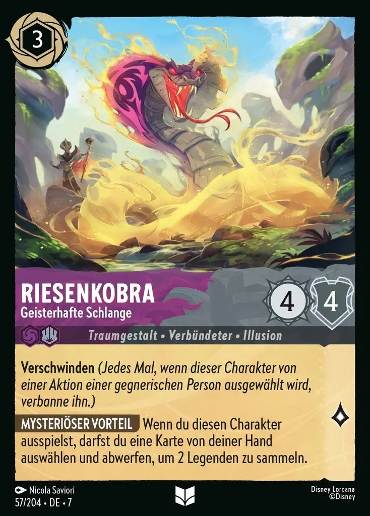 Lorcana Archazias Insel 7-057 UC Riesenkobra Amethyst