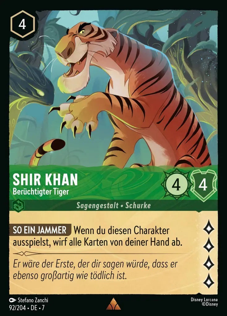 Lorcana Archazias Insel 7-092 R Shir Khan Smaragd