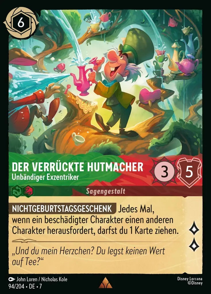 Lorcana Archazias Insel 7-094 R Der verrückte Hutmacher Smaragd