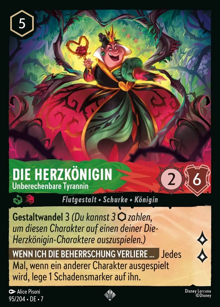 Lorcana Archazias Insel 7-095 SR Die Herzkönigin Smaragd