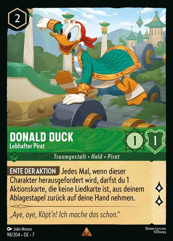 Lorcana Archazias Insel 7-098 R Donald Duck Smaragd