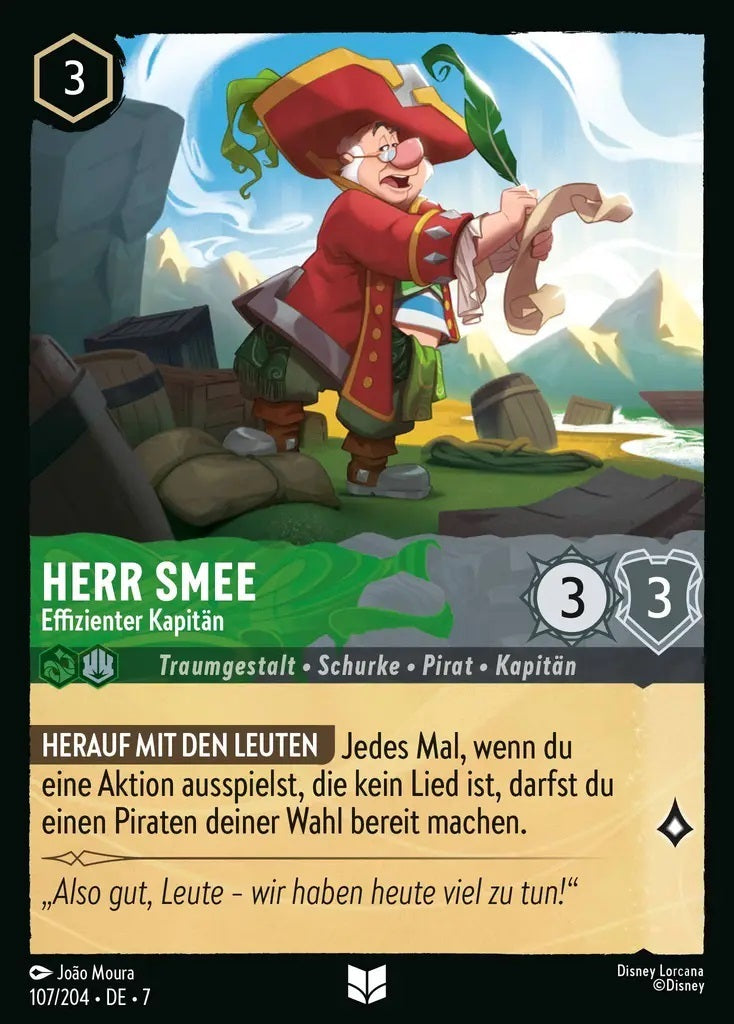 Lorcana Archazias Insel 7-107 UC Herr Smee Smaragd